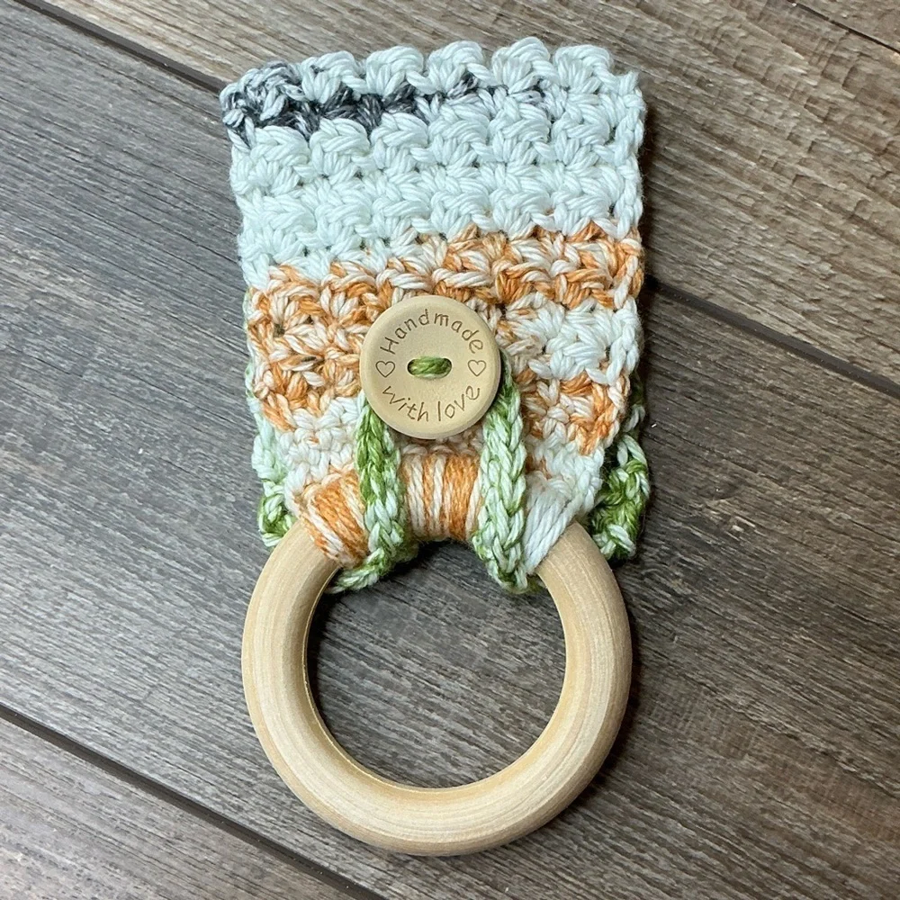 Kitchen‎ Tea Hand Towel Holder Topper Cotton Wood Handcrafted Handmade Crochet